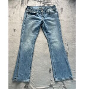 American Eagle Outfitters Kick Boot Stretch Jeans Light Wash Women's Sz 6 short